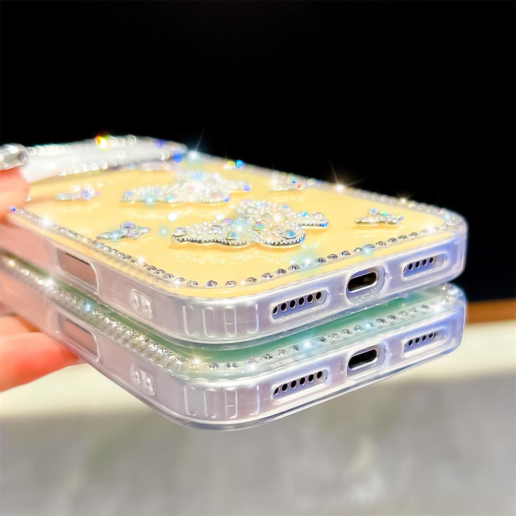 Handmade Sparkly Diamond Butterfly Swarm IMD Phone Case, Compatible with iPhone 13,iPhone 14,iPhone 15,iPhone 16,iPhone 17 Series