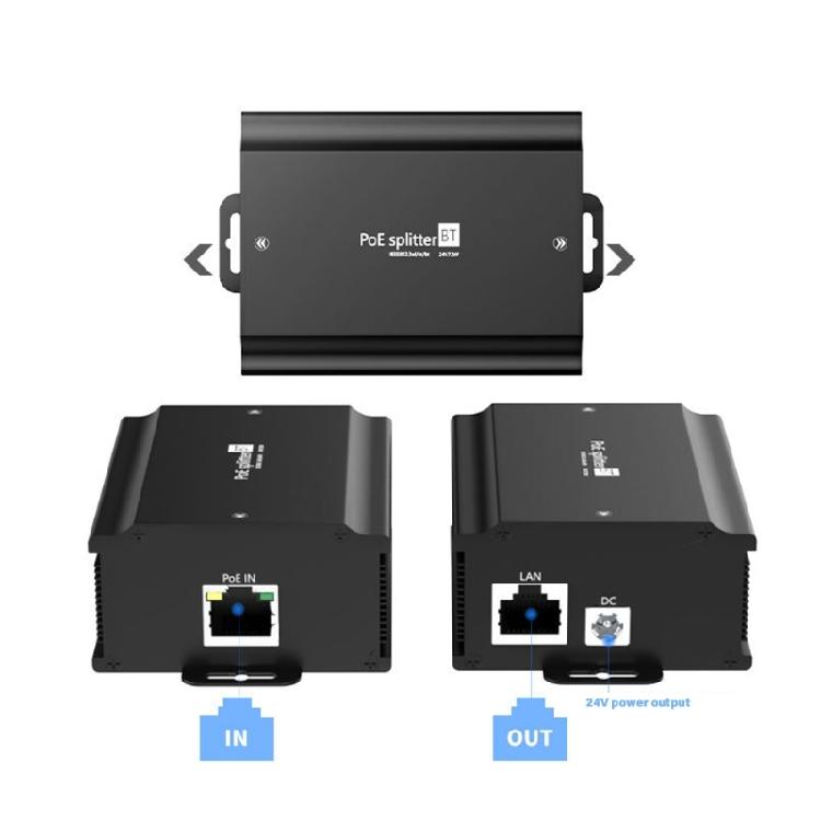 Heavy Duty POE Converter 48V To 24V 3A Gigabit Metal Case Data Transmission For Camera Installation Accessories