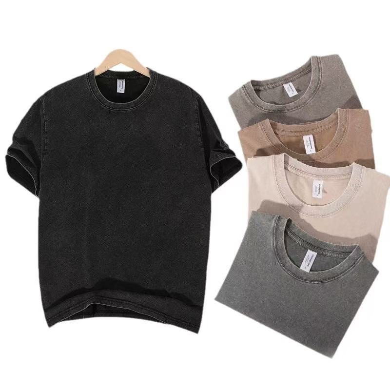 Men Short Sleeve O Neck Vintage Do Old T-shirt Pure Cotton