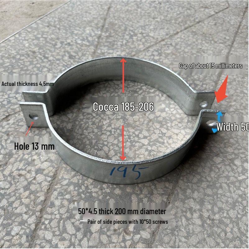 Abrazadera de Mástil y Cable de Viento Semicircular de Servicio Pesado para Postes de Cemento