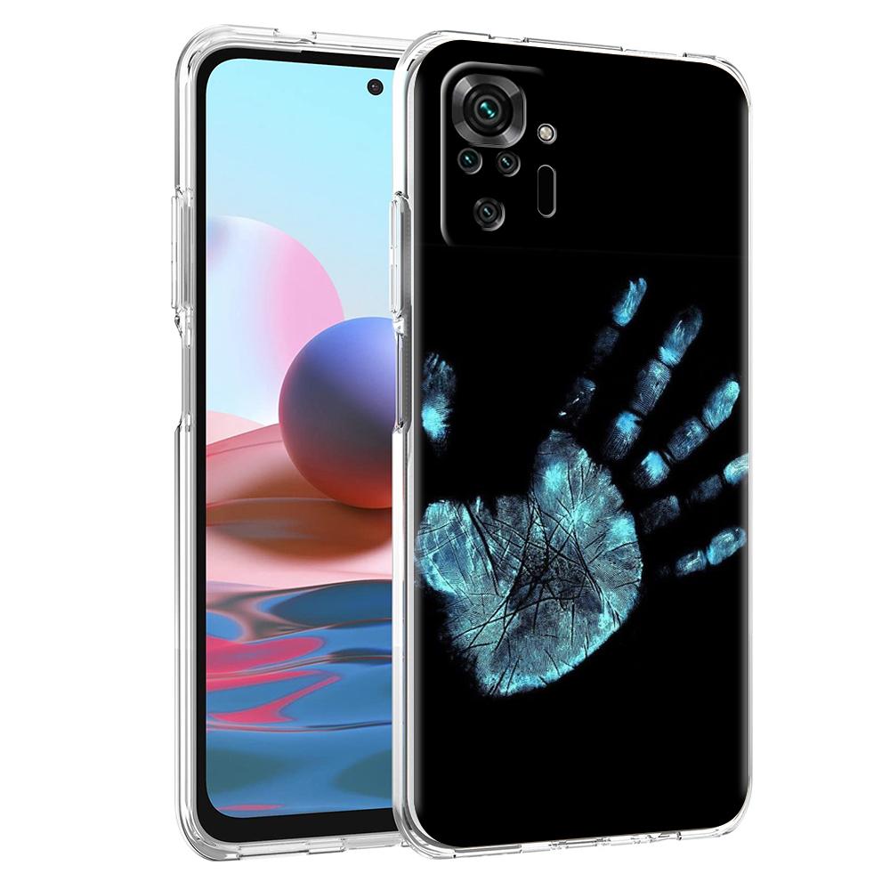 Transparent Phone Case for Redmi 14C 13C 10C 10 9 Note 13 12 11 K50 K40 Plus Pro 4G 5G Soft TPU Cover Autumu X Ray Hand Bones