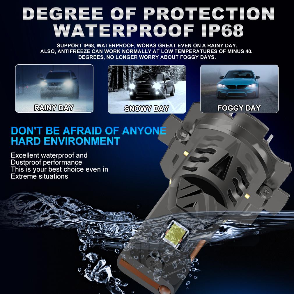 2Pcs H7 H4 LED CANBUS Headlight Bulbs H11 H8 9005 HB3 9006 HB4 for Car 30000Lm Super Bright Led Spotlights Wireless Turbo Fan Headlamp Auto Fog Light