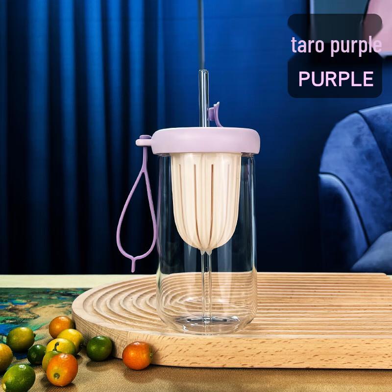 FAWLES Cold Brew Glass Tea Infuser Cup with Straw