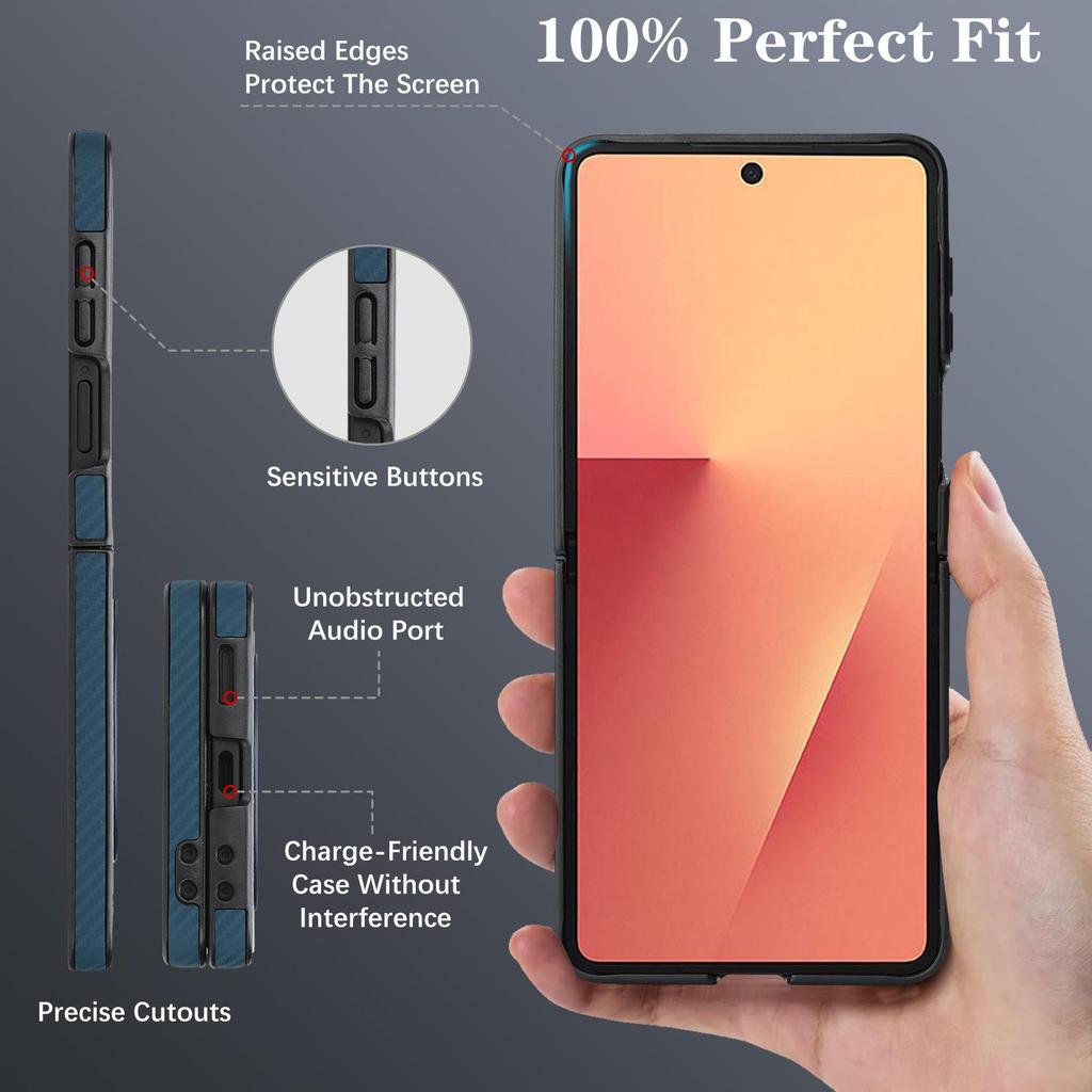 Magnetický nárazuvzdorný kryt s texturou uhlíkových vláken pro Samsung Z Flip3/4/5/6/7