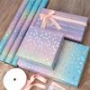 Colorful Gift Wrapping Paper Shimmery Star Dots Happy Birthday Iridescent Holographic Paper DIY Roll Format Wrapping Paper
