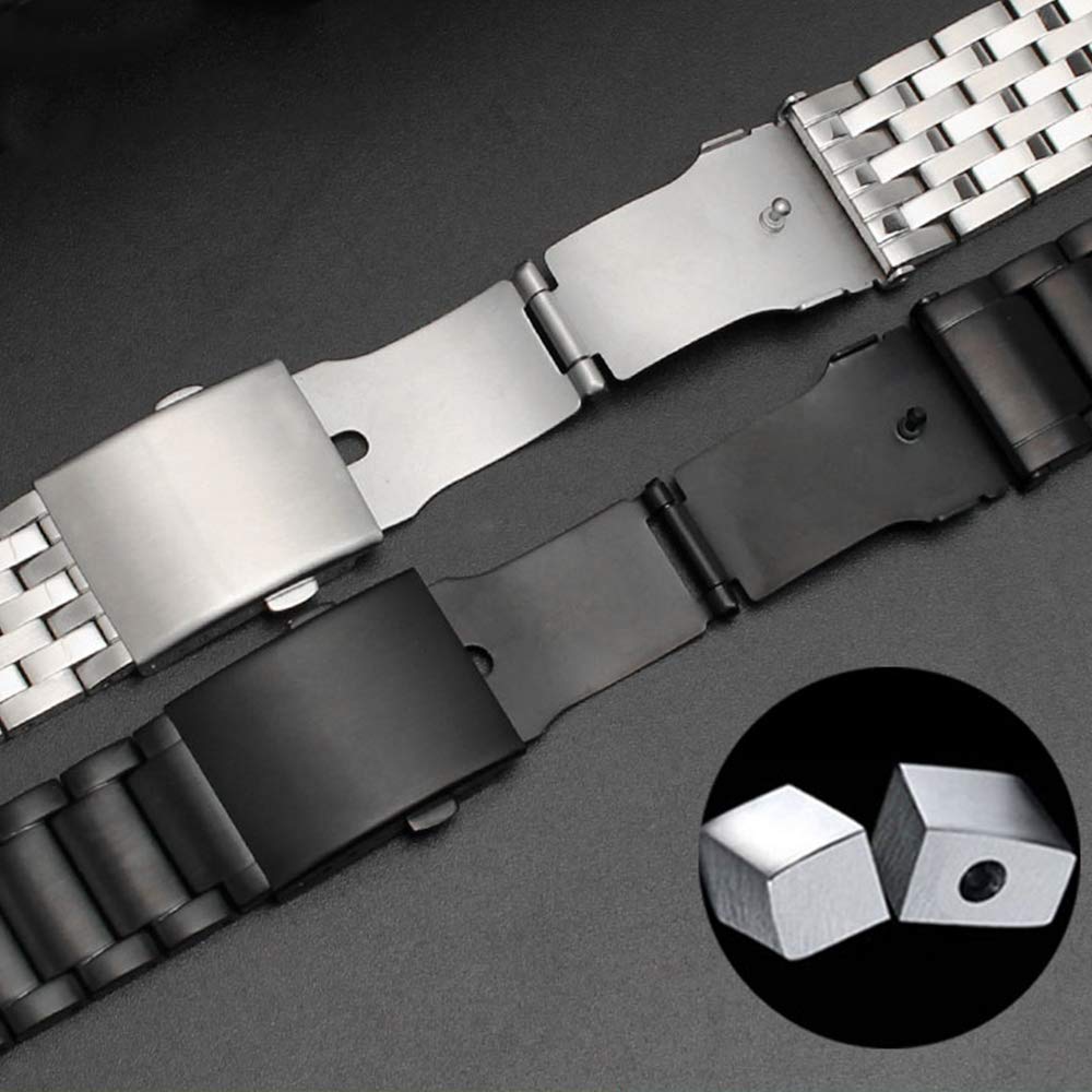 Chocoman Diesel Stainless Steel Watch Strap, 22mm, 24mm, 26mm, 28mm, 30mm, with 3 Spring Bars, Removal Tool, and Box