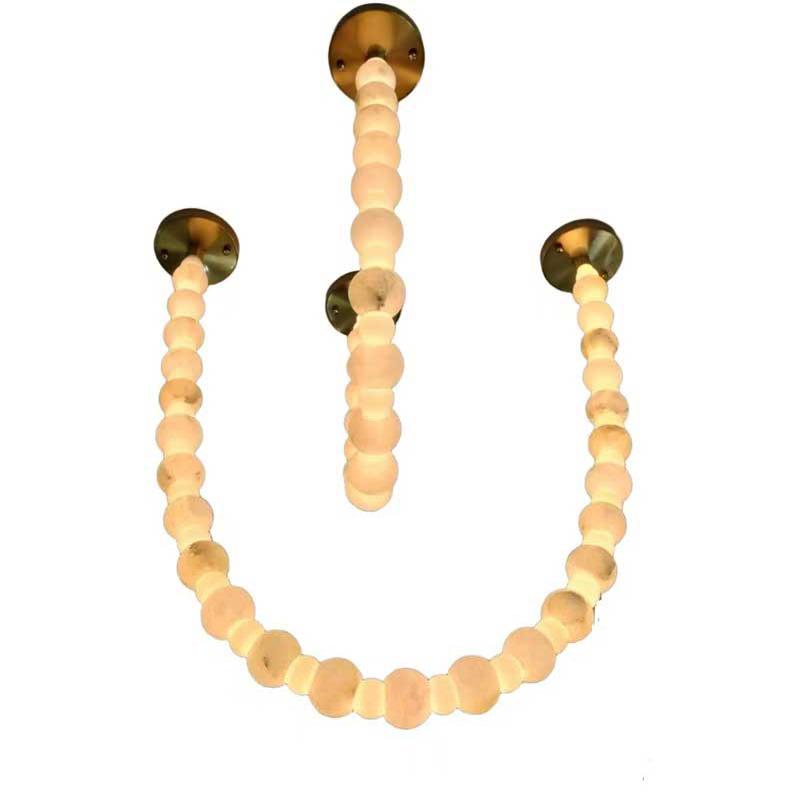Retro Spanish Alabaster Chandelier - American Style Wall Lamp for Hotel and Office