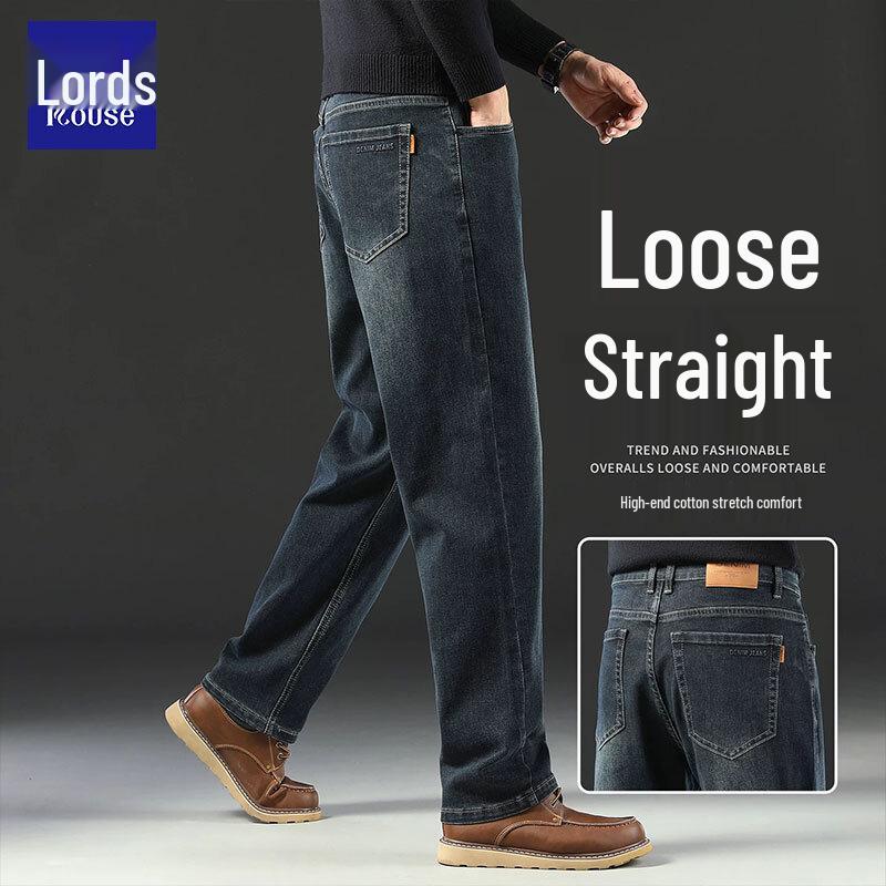 ROZ High-End Cotton Stretch Men's Straight-Leg Jeans
