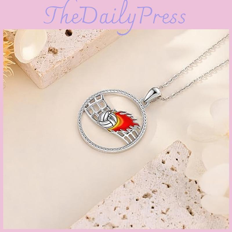 Volleyball Pendant Hollow Necklace Oil Finish Alloy Chain Enthusiasts Fashion