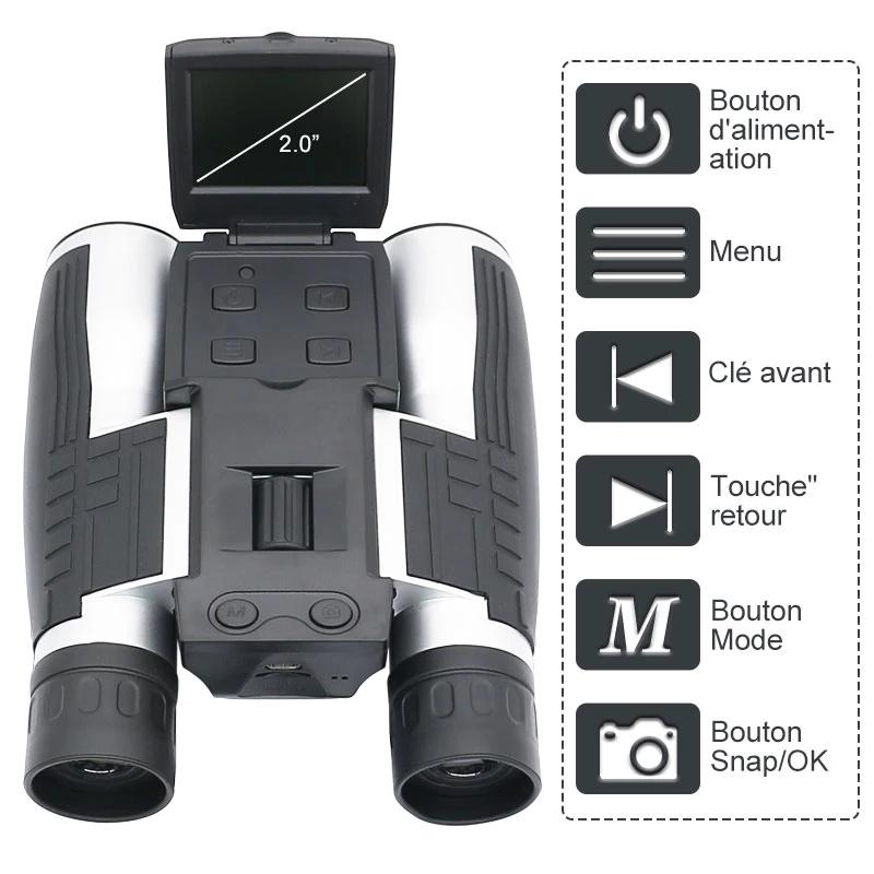 12x32 Digital Telescope 2.0" LCD Screen Binocular Telescope HD Digital Camera Photo Video-recording Outdoor Binoculars