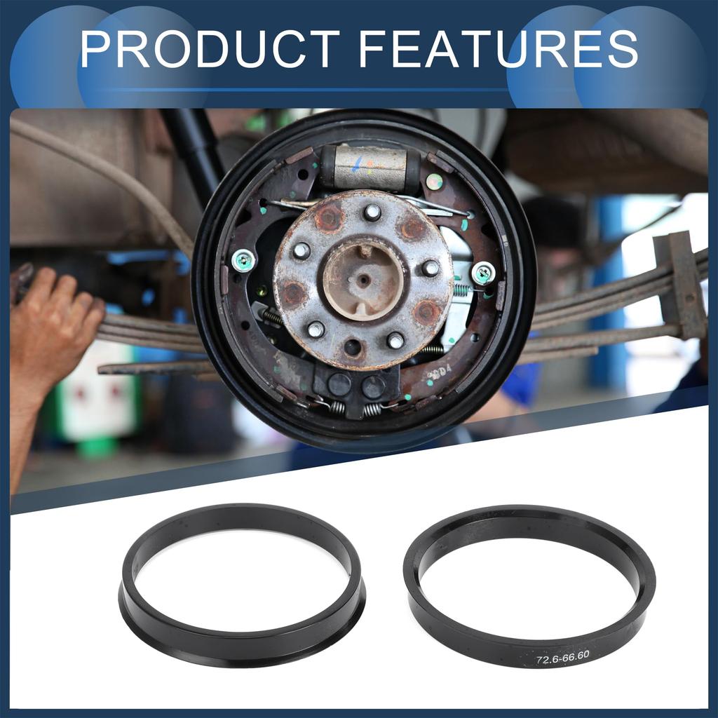 INFINAUTO Zentrierring 66.6mm ID 72.6mm AD Auto Radnabe Ring ABS Kunststoff Schwarz 4 Stück