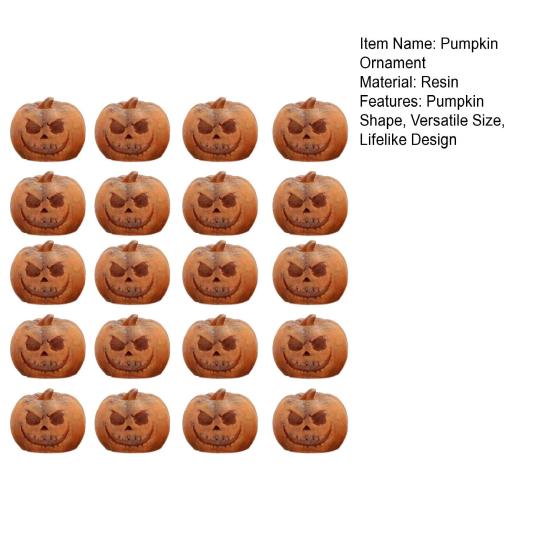 20Pcs Halloween Mini Pumpkin Decorations Resin Miniature Pumpkins Figurines Statues Ghost Themed Crafts Sculptures
