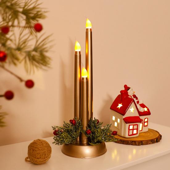 Christmas LED Candle Lamp Battery Powered Flameless Fake Taper Candle Decoration Flickering Long Electric Simulation Candle Light
