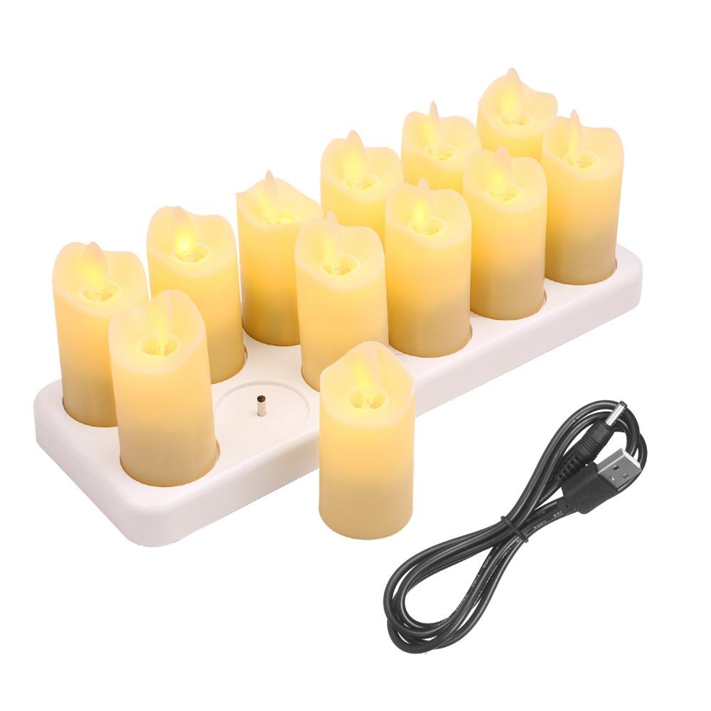 With Base LED Candles Warm Yellow Lighting Votive Candle Safe Artificial Candle Flame-Free