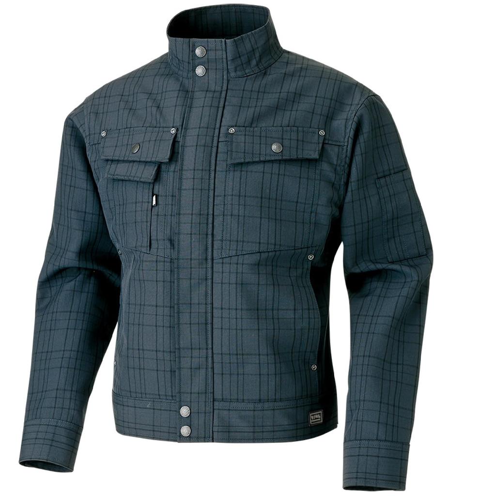 Toraichi 7560 Series Checkered Long Sleeve Blouson Top with Knickerbockers and Work Size Charcoal 7560-124 Pants, L, 77