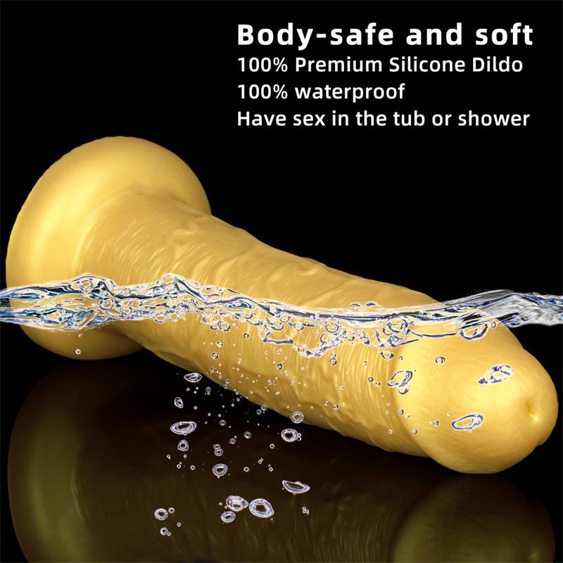 Silicone Eggless Oversized Dildo Oversized Thick and Extra Long Golden Giant Simulated Dildo Stallion Anal Plug