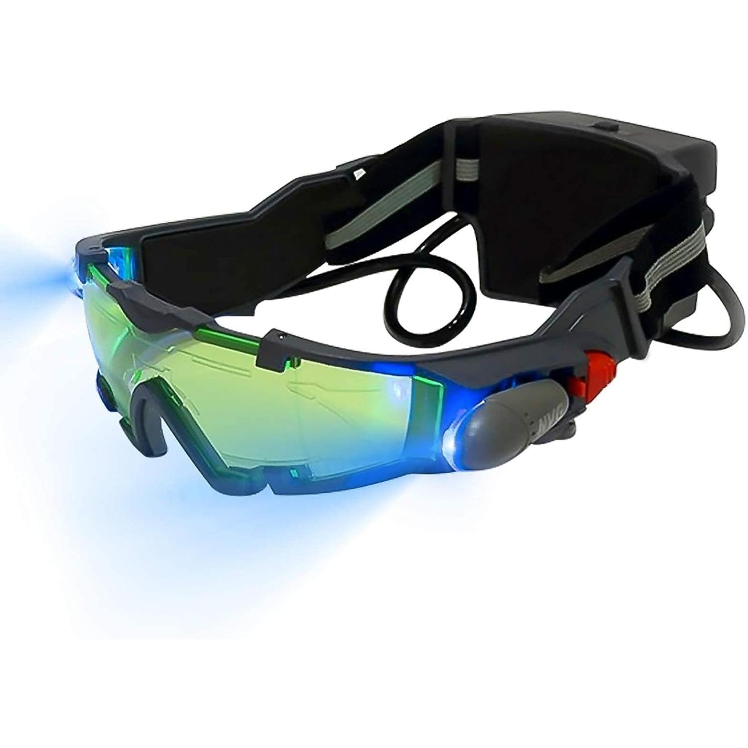 

Night Vision Goggles, LED Night Goggles Safety Goggles with Flip-Out Lights Eye Protection Glass with Anti-Laser Lens for Racing Bicycling зелёный