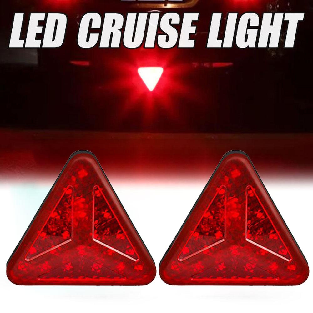 Car Rear Stop Tail Lamp Triangle Style Warning Tailer Lights Auto Tail Warning Brake Signal Lamp Rear Tail Light for Car Warning
