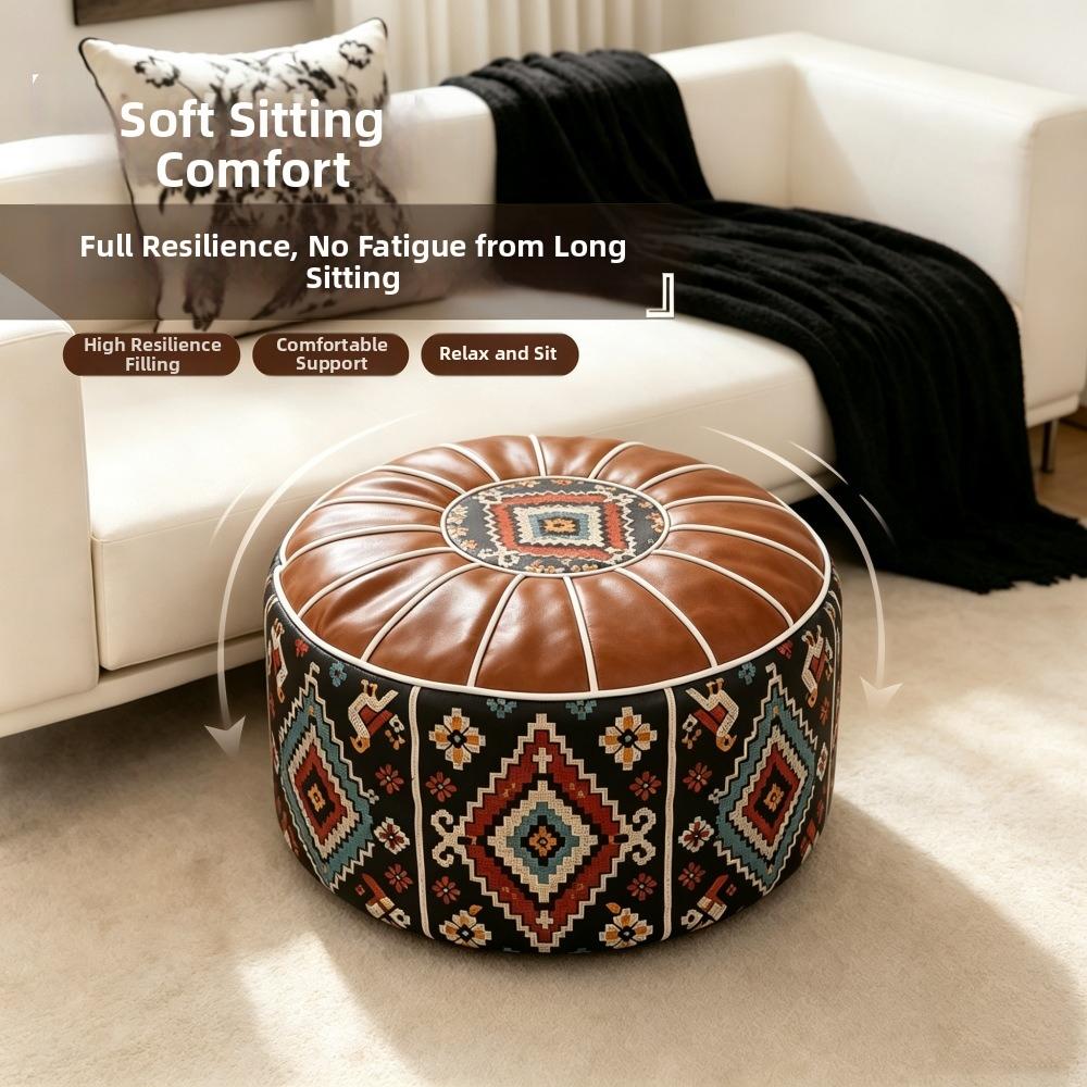 PU Leather Sofa Stool Cover Fillable Storage Ottoman Foot Rest Footstool Cover Living Room