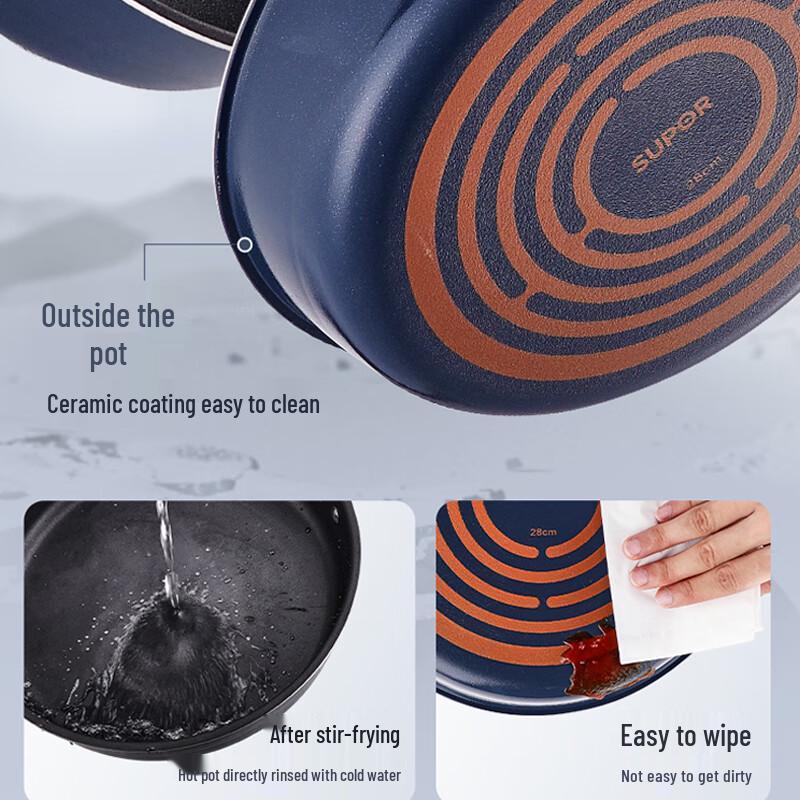 SUPOR 304 Stainless Steel Non-Stick Frying Pan with Titanium