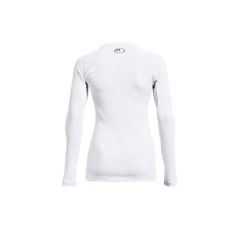 Under Armour Round Neck Sports Training Long Sleeve T-Shirt Women tops White 1368701-100