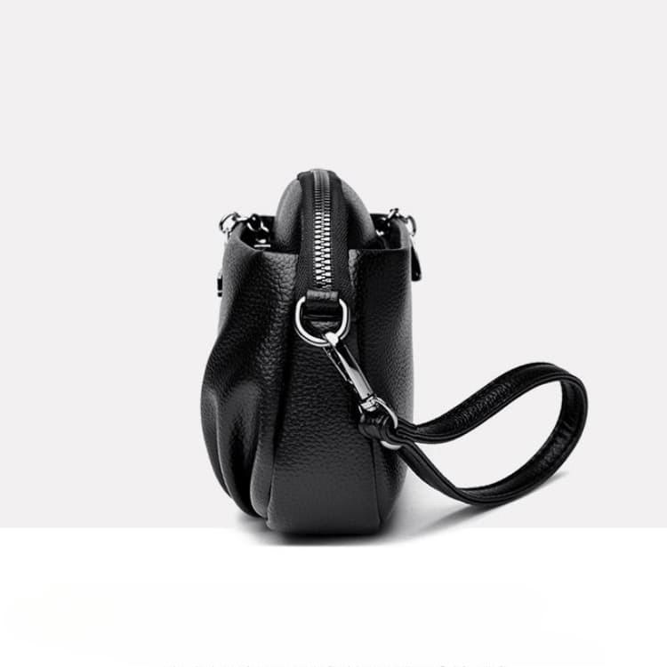 Lychee Pattern Soft Leather Messenger Bag Female