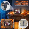 Holiday Table Decorations Halloween Wooden Photo Frame, Double Layer Wood Tabletop Picture Holder, Decorative Desktop Frames Creative Display