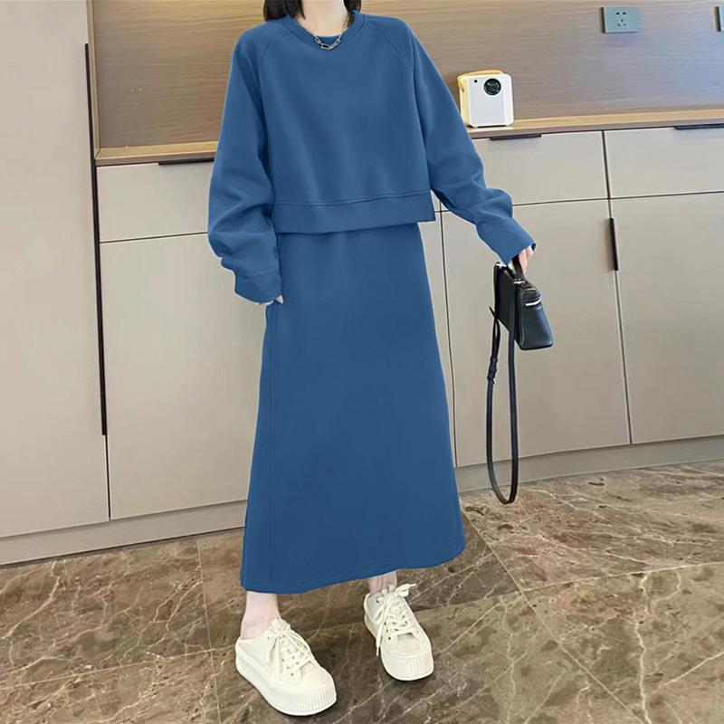 ZANZEA נשים סווטשירט וחצאית ארוכה חליפות שני חלקים