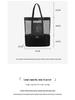 Waterproof Mesh Beach Bag, Large Capacity, Dry/Wet Separation, Double Layer, Portable Picnic Bag, Multifunctional and Simple Design.