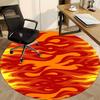 1pc Flame Pattern Chair Carpet for Office, Round Non Slip Durable Large Size Office Carpet, Suitable for Office
