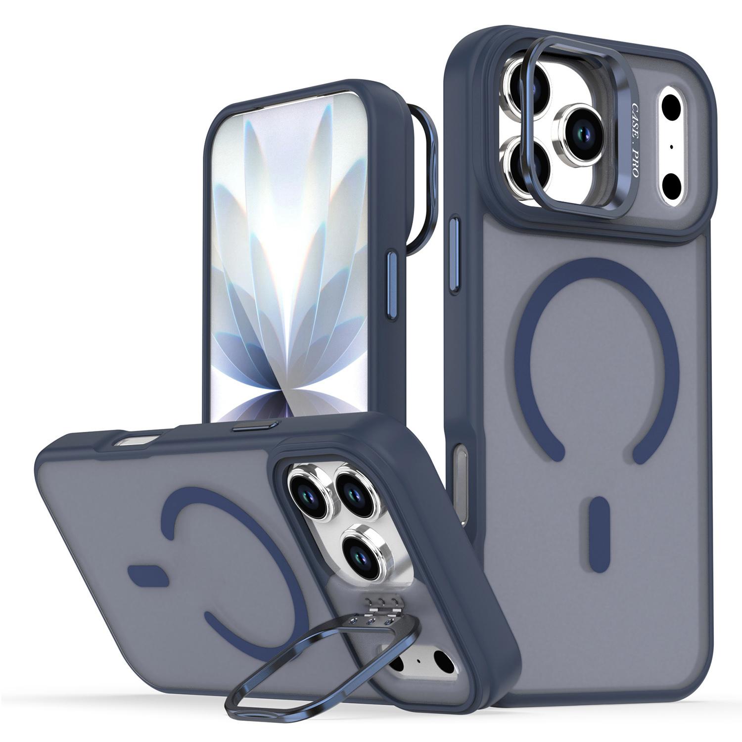 

For iPhone 17 Pro Case Foldable Kickstand Matte PC + TPU Phone Cover Compatible with MagSafe