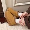 Women's Thick Bottom Snow Boots Fleece Lined Winter Warm Cotton Shoes Round Toe Leisure Flat Heel Plush Cold-proof Ankle Boots