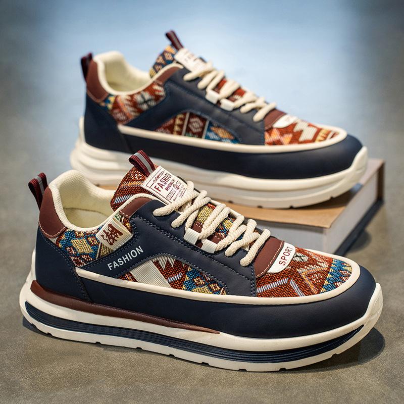 

Men s shoes summer 2025 new breathable embroidered shoes men s trend versatile platform sports shoes casual dad trendy shoes 39