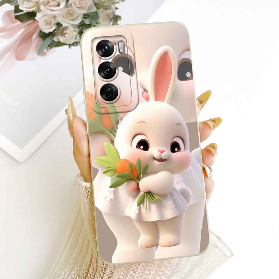 Soft Case For Oppo Reno12 Pro 5G Popular Sunflower Rabbit Fundas Cover For Oppo Reno 12 Reno12 Pro CPH2629 Protector Capa