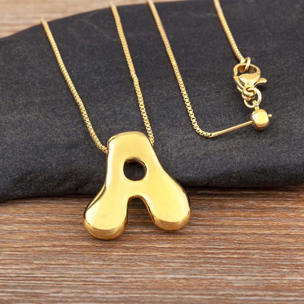 Nidin High Quality Creative Trend A-Z Letters Charm Pendant Necklace For Female Male Name Initials Alphabet Jewelry Accessories