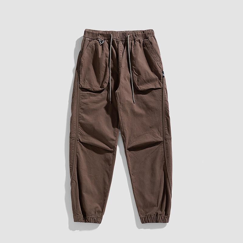 Summer new wide-version overalls men's high-end loose sweatpants men's pants casual high-end men's pants trendy brand