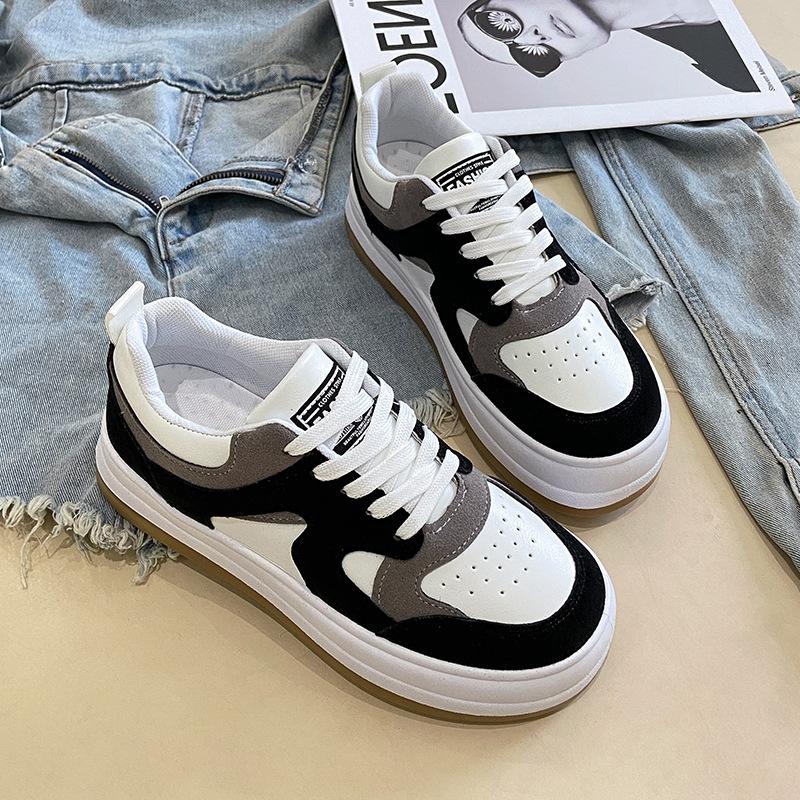 Casual Shoes Women's Summer New Thick Baseplate Shoes Women's Breathable Leather Surface Women's Versatile Ins Single