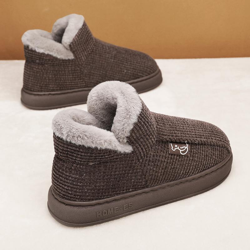 

2024 winter new trendy men s cotton shoes, autumn and winter velvet warm men s corduroy snow boots 45