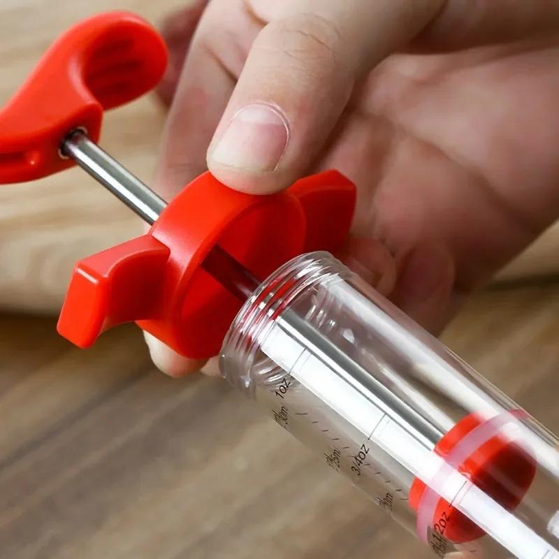 Meat-Injector Syringe With 1 Marinade Injector Needles for BBQ Grill Turkey Injector Kit Marinade Flavor-Injector Kitchen Tools