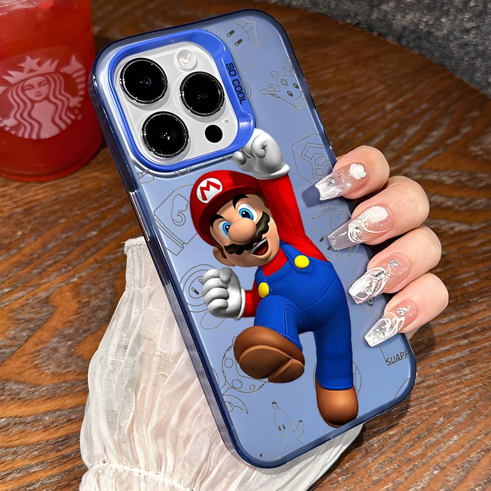 

M-Marios Phone Case For IPhone 17 16 15 14 13 12 11 Pro Max X XR XSMAX 8 7 Plus Candy Matte Shockproof Back Cover iphone11ProMax