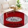 Ajax Fan Gear Custom Name Round Area Rug Carpet Rug For Living Room Bedroom Sofa Playroom Decor Nonslip Floor Mat