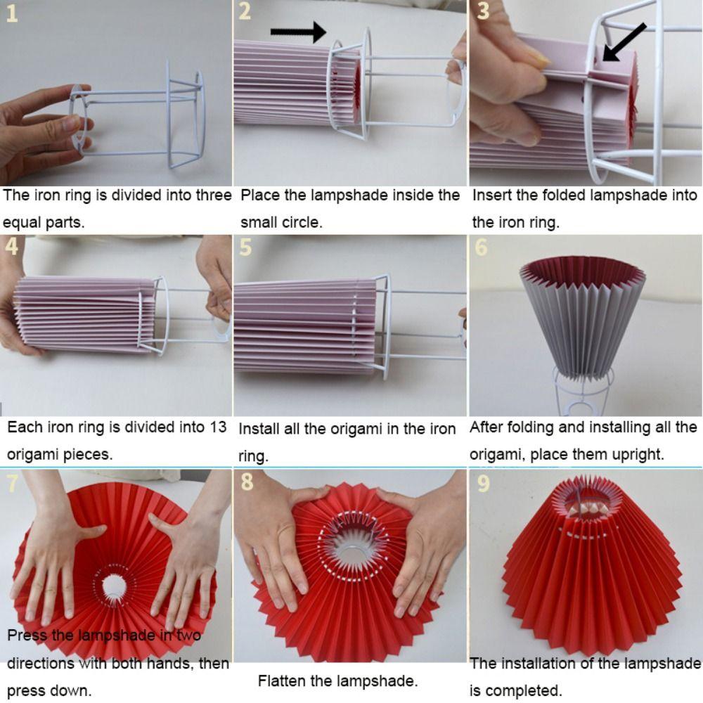 Minimalist Pleated Lampshade Washable Light Cover Ceiling Decor Table Lamp Cover Bedroom Hotel