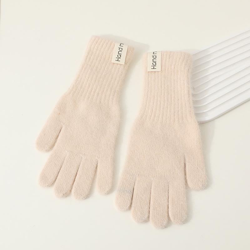 Wind Rabbit Plush Cute Warm Knitted Wool Gloves Long Girl Pink Thickened Soft Cold-proof