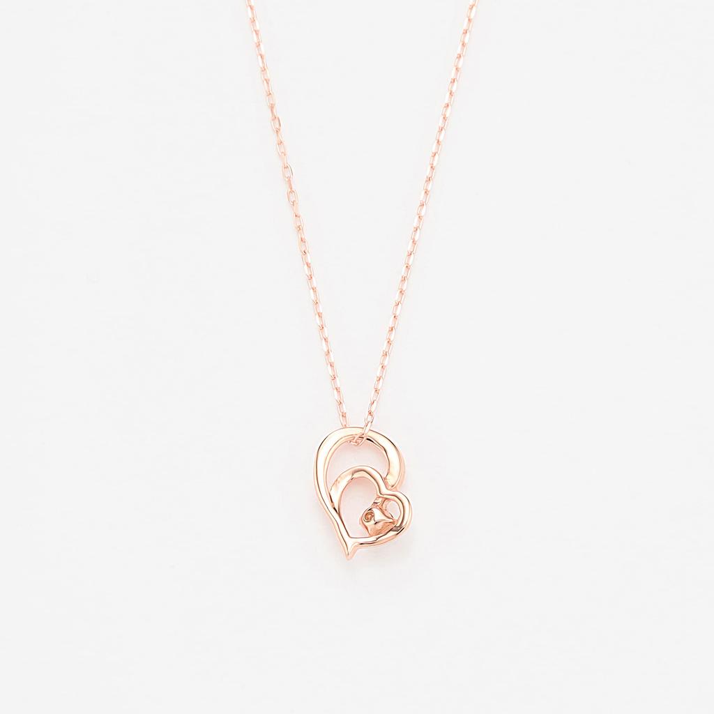 Bloom ESTELLE K10 Pink Gold Diamond Heart Necklace (0442-0623-0020-0000)
