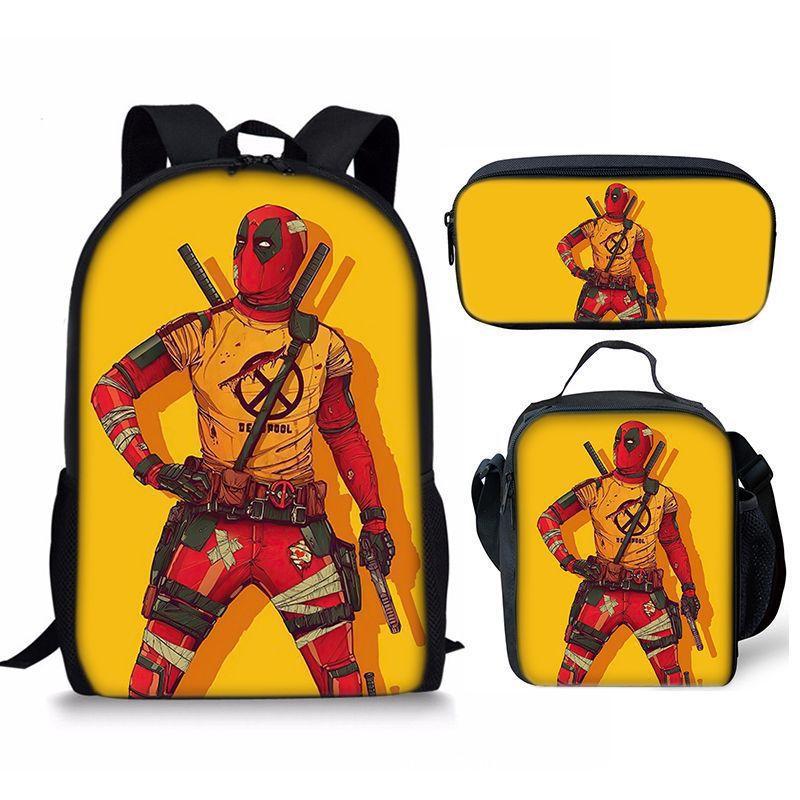 Backpack Satchel Pencil Case Three-Piece Set Student Schoolbag Cartoon Children'S Backpack