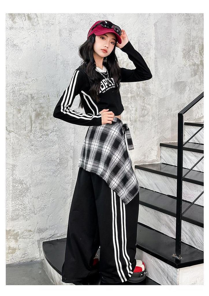Trendy Street Style Outfit Set for Girls - Jazz Performance & Practice Wear for Spring & Autumn