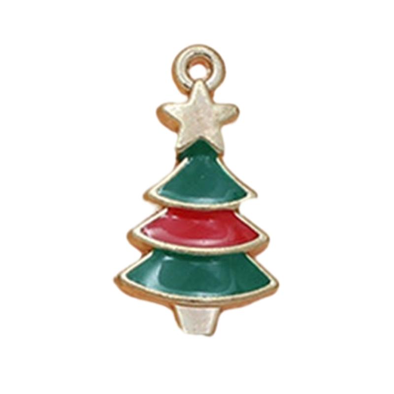 Christmas Enamel Charms for Jewelry Making, Mini Christmas Tree Pendants Charm for DIY Necklace Bracelet Earrings Making