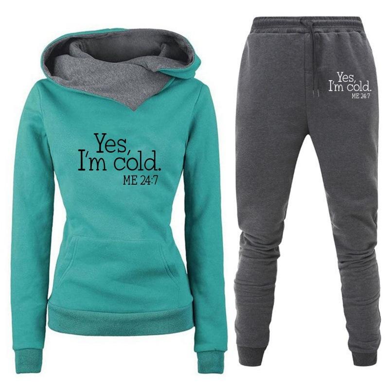 2024 Spring and Autumn Winter New Velvet Hooded Sportswear Set for Women, Hoodies, Pants, Women's Clothing