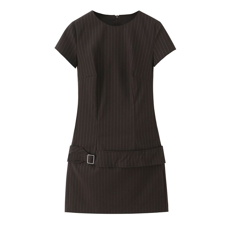 Za2025 Autumn New Arrival Zr Women's Clothing Belted Round Neck Short Sleeve Short Dress 4661264 087