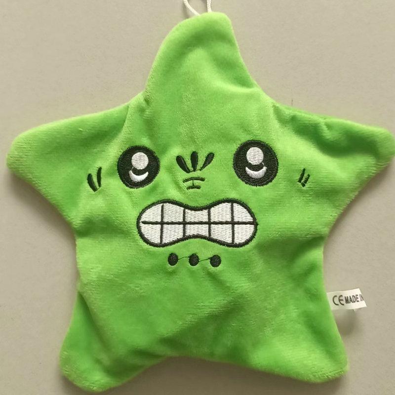 22cm Angry Mobile Jumping Star Decompression Plush Toy Backpack Doll Pentagonal Emoji Star Plush Soft Kawaii Children Fun Gift